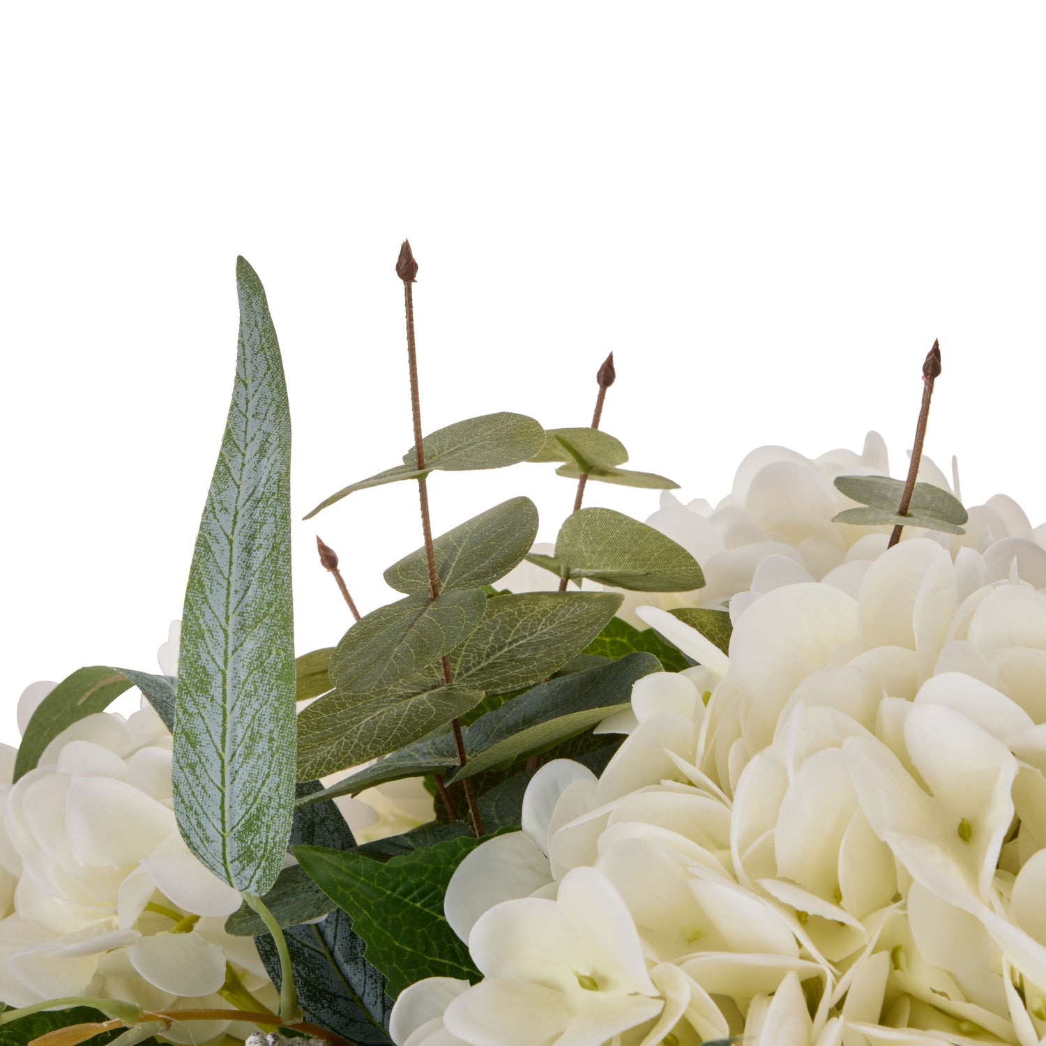 Faux Hydrangea Native Mix - Bowl |White -  35cm