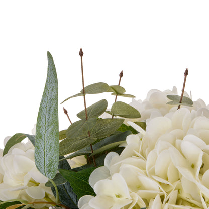 Faux Hydrangea Native Mix - Bowl |White -  35cm