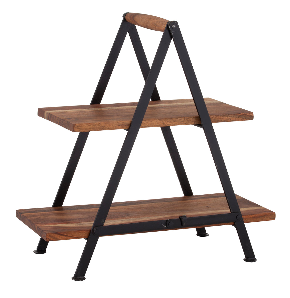 Davis &amp; Waddell Fine Foods Two Tier Serving Stand Natural &amp; Black