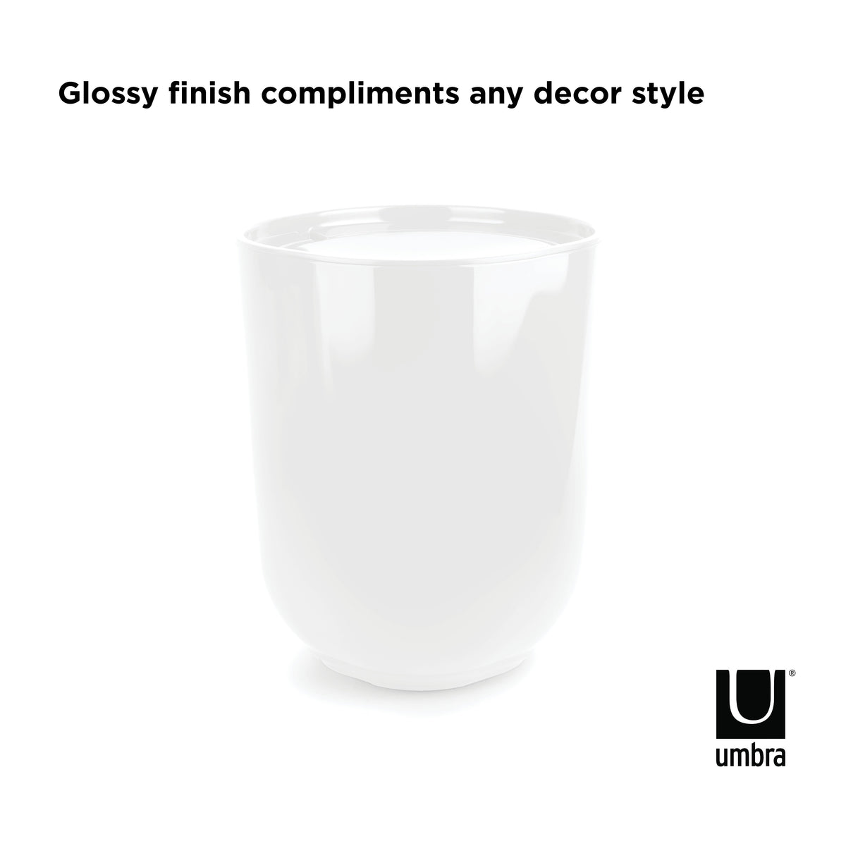 Umbra Step Waste Can with Lid White