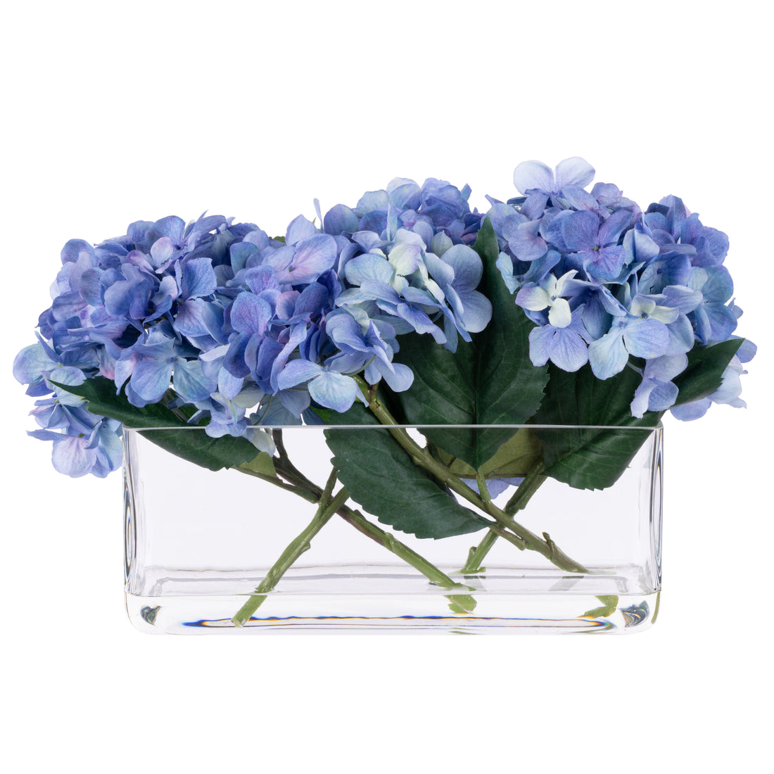 Faux Hydrangea - Esme Trough Vase | Blue - 25cm