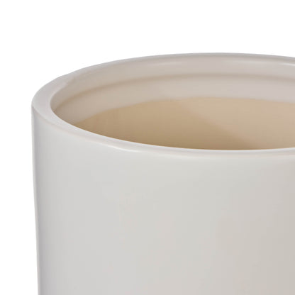 Luana Pot with Saucer | White -  26cm