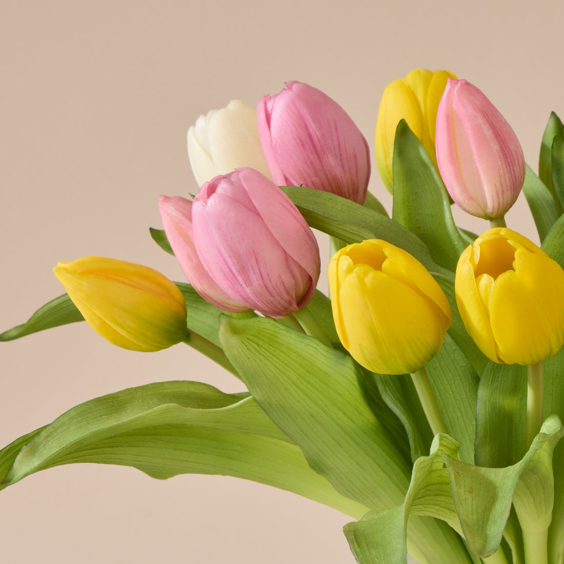 Faux Tulip Bunch - Phoebe Vase | Multi-Coloured - 32cm