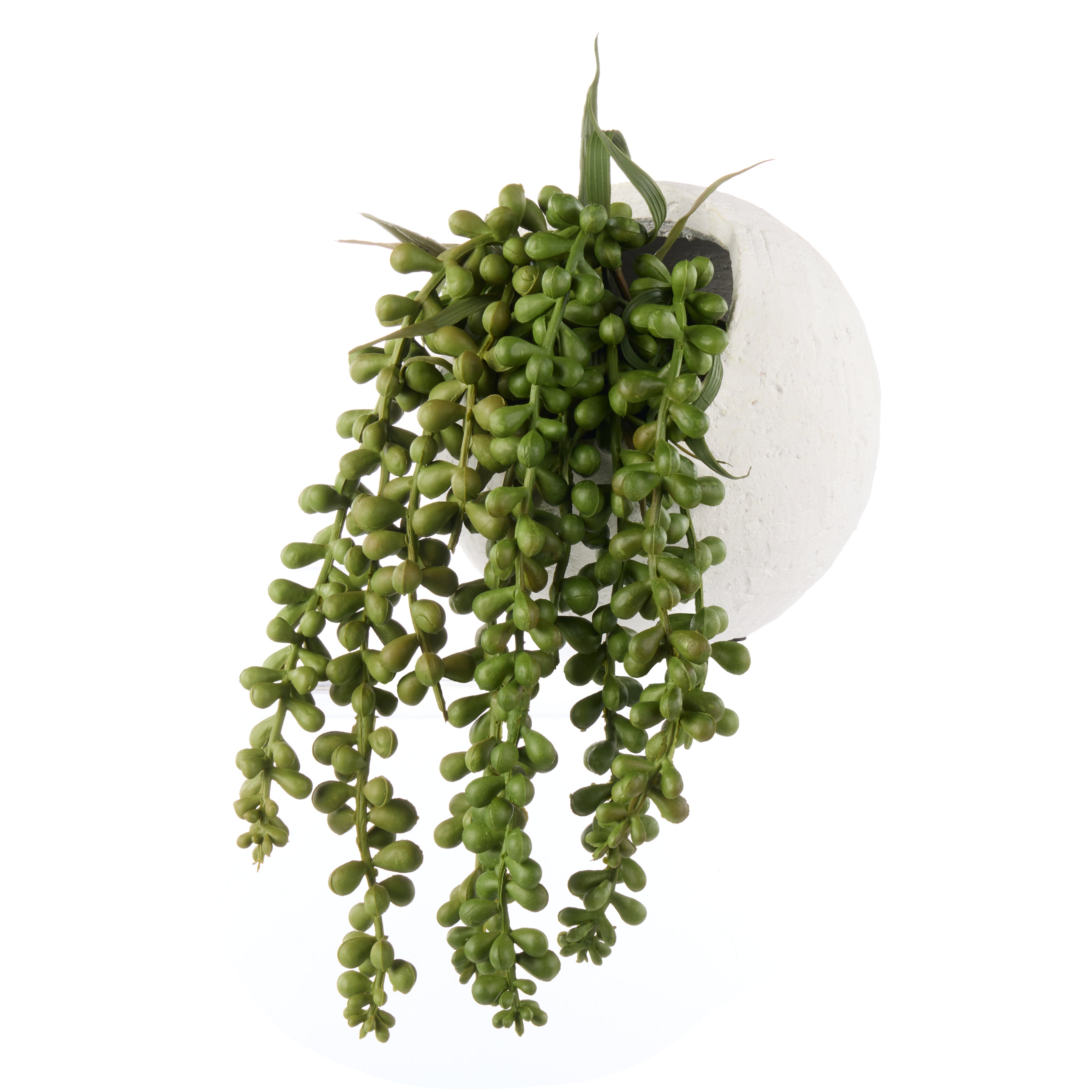 Faux String of Pearls - Ithaca Round Pot | White - 27cm
