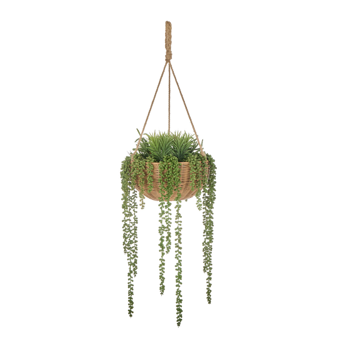Faux String of Pearls - Laos Hanging | Green -  106cm