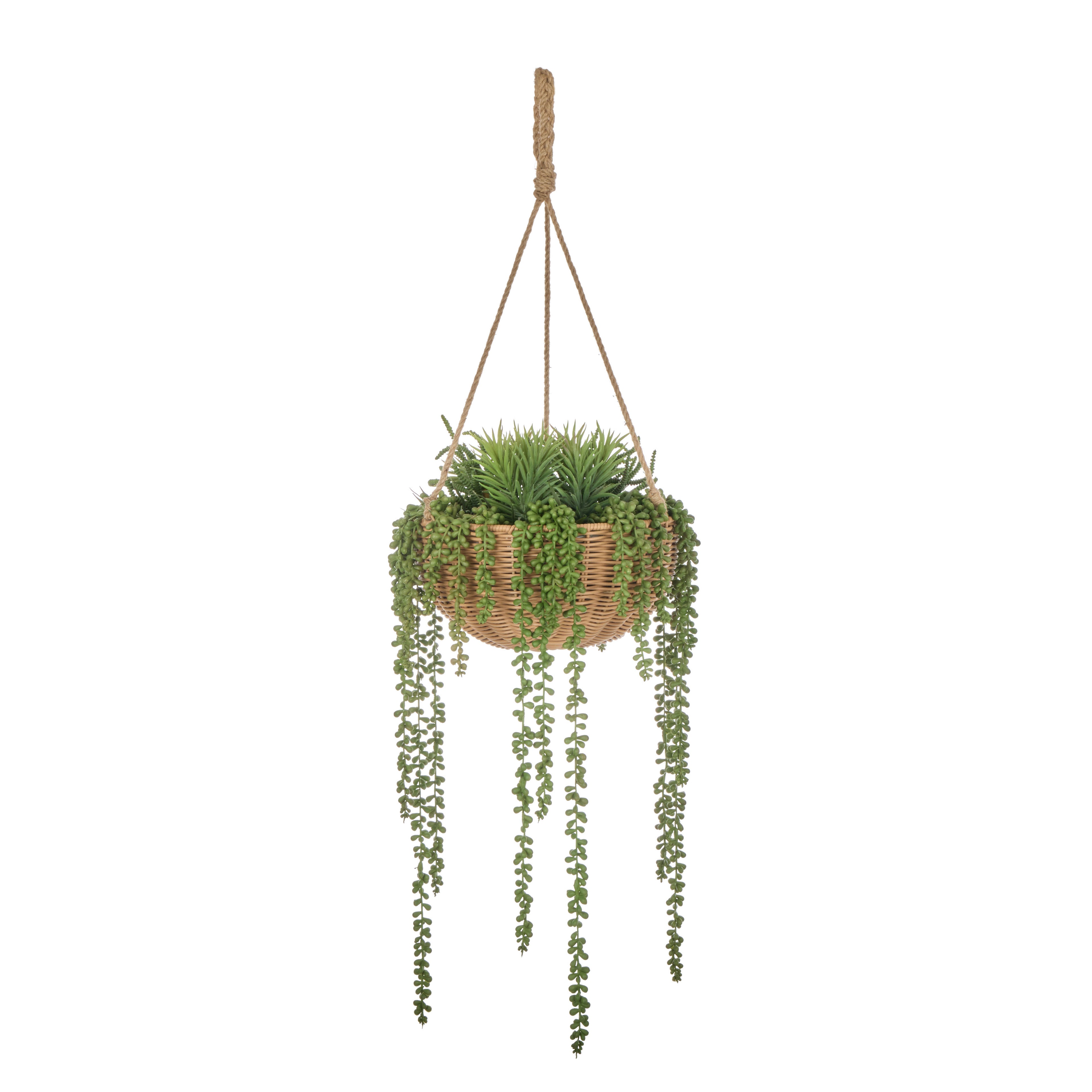 Faux String of Pearls - Laos Hanging | Green -  106cm