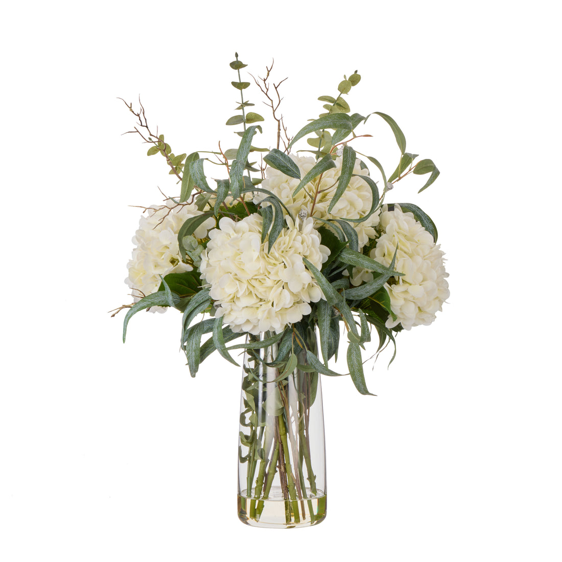 Faux Hydrangea Native Mix - Alana Vase | White -  80cm