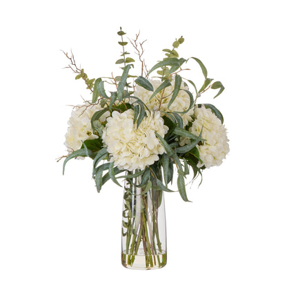 Faux Hydrangea Native Mix - Alana Vase | White -  80cm