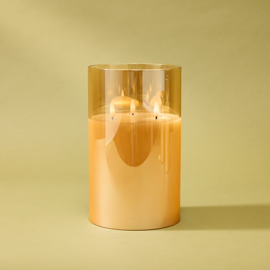 Amber Triflame LED Candle | 25cm