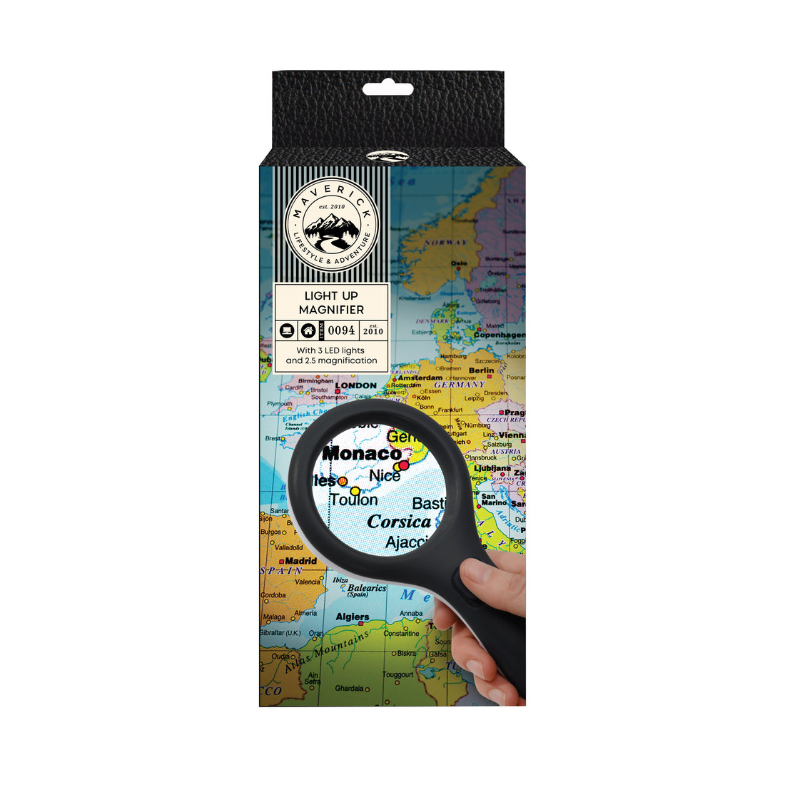 Maverick Light Up LED Magnifier Black &amp; Silver