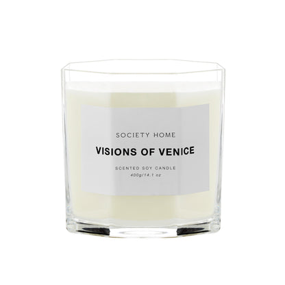 Society Home Visions of Venice Scented Soy Candle 400g White