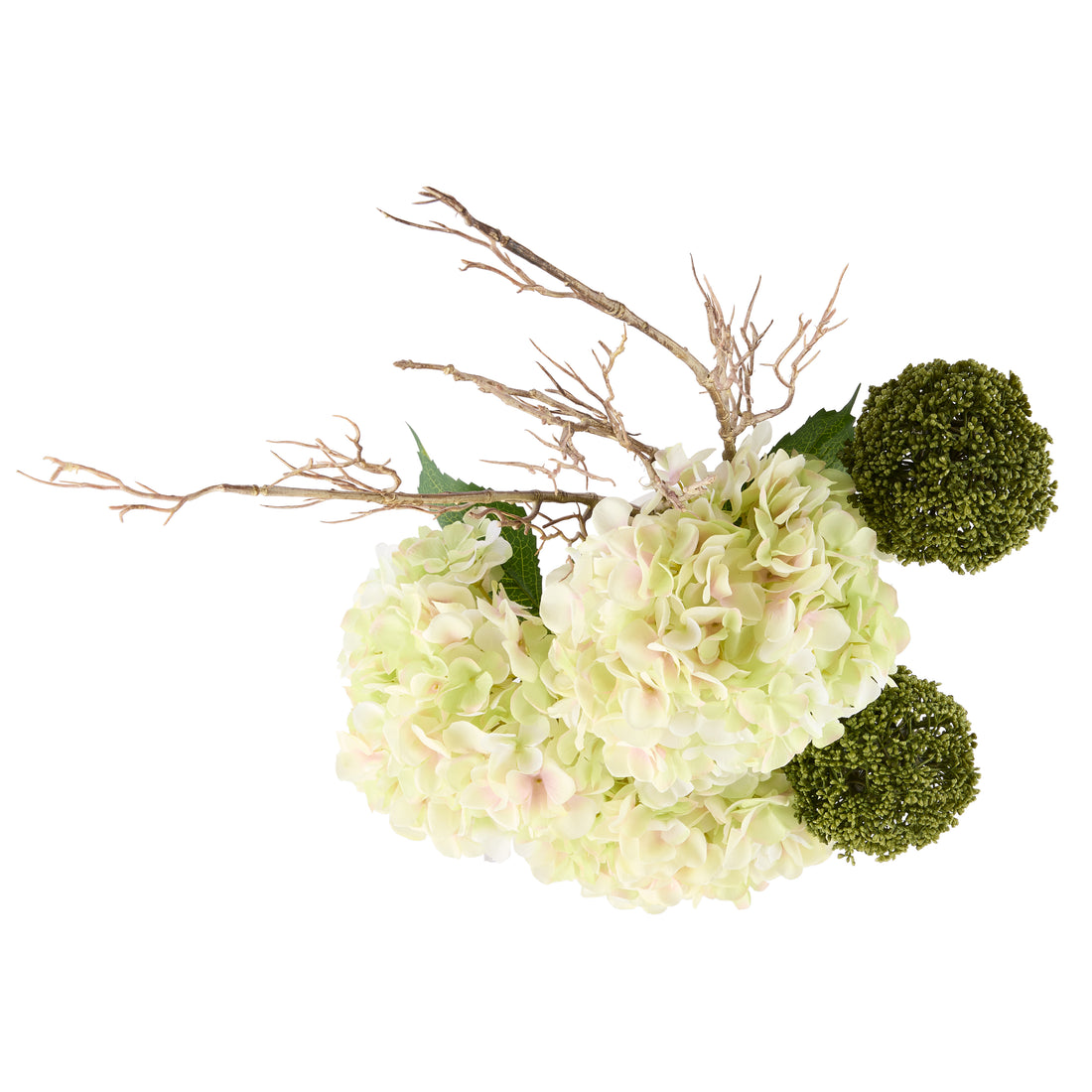 Faux Hydrangea Allium Arrangement - Maliah Pot | Green - 76cm