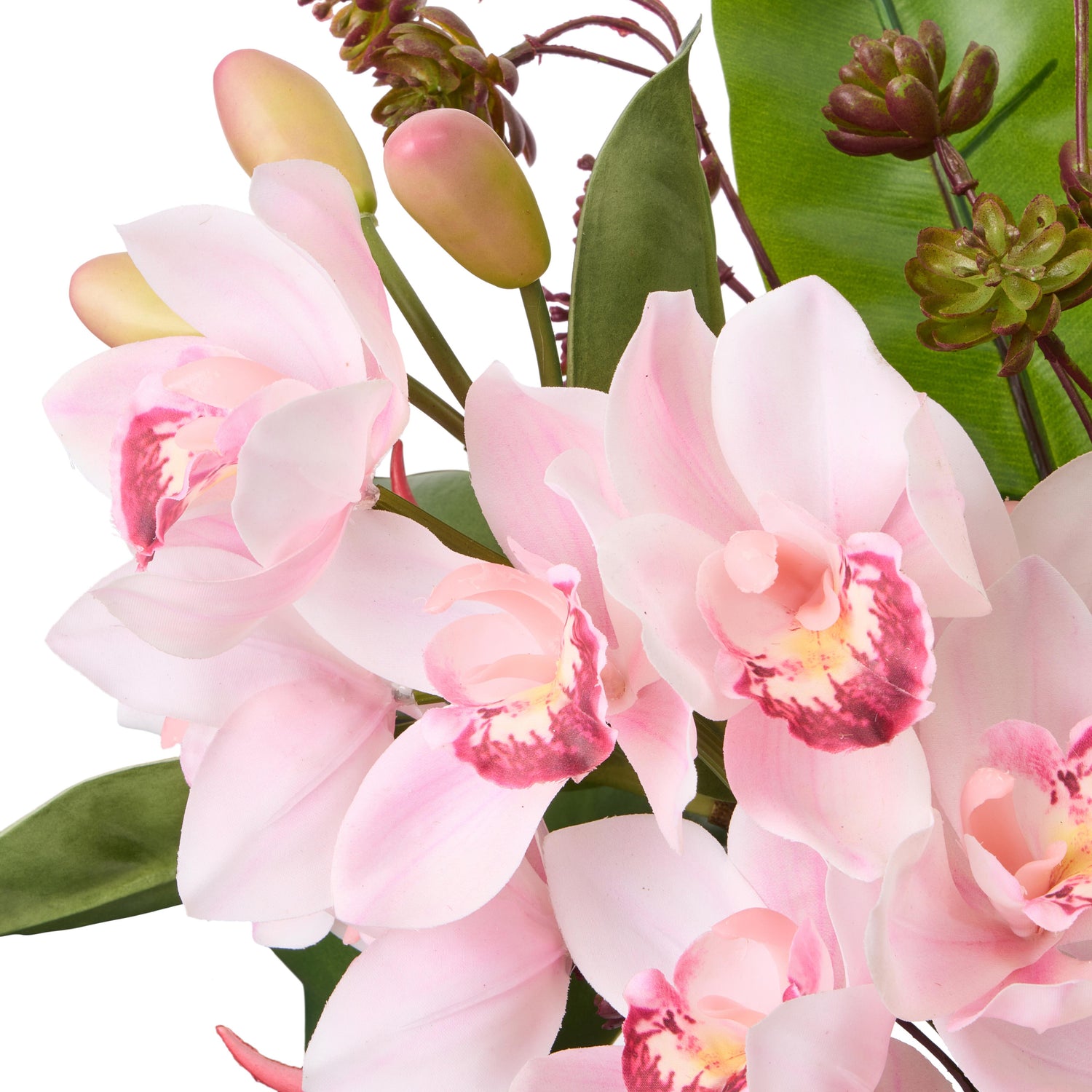 Faux Lily Rubber Tree Mix - Alana Vase | Pink - 82cm