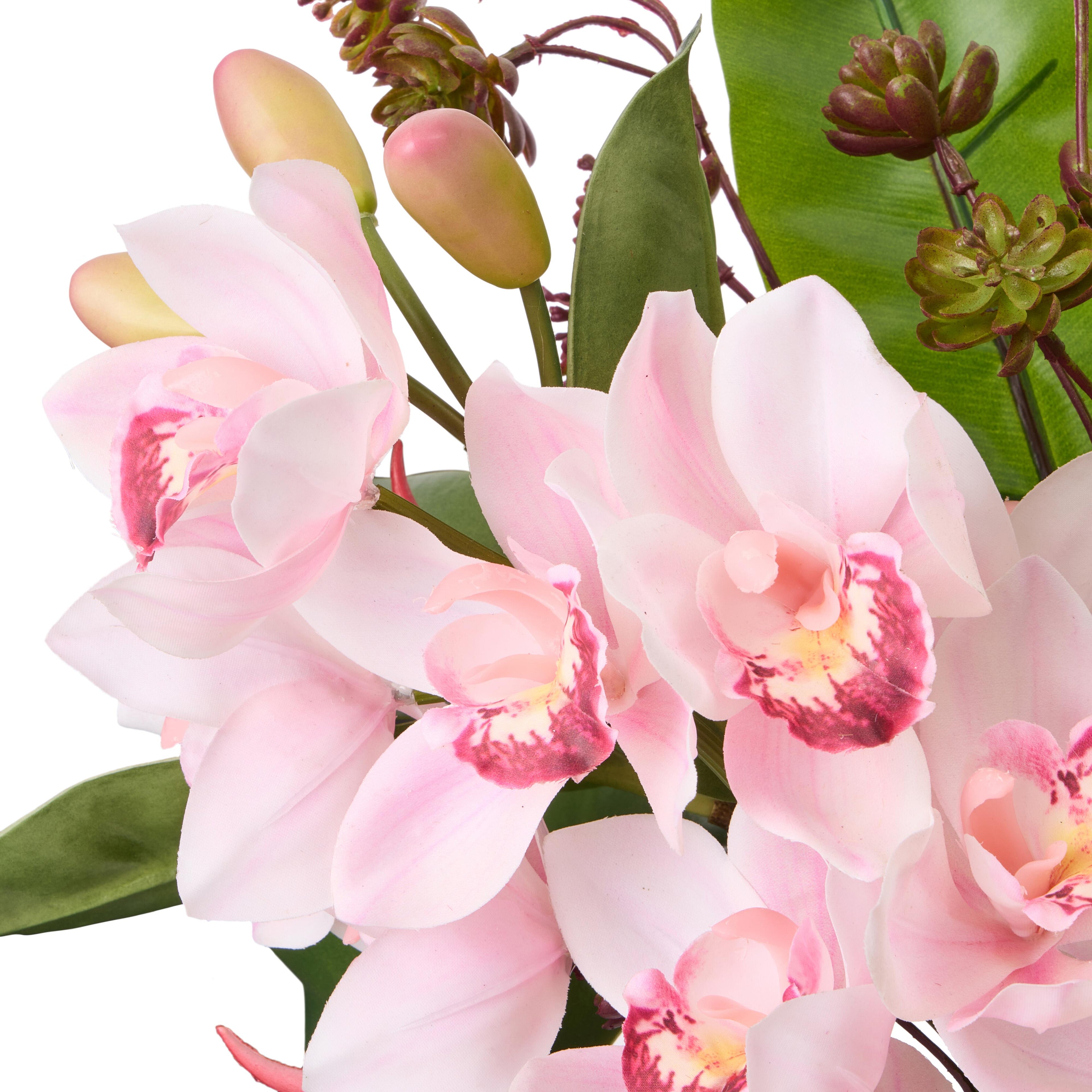 Faux Lily Rubber Tree Mix - Alana Vase | Pink - 82cm