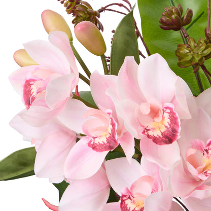 Faux Lily Rubber Tree Mix - Alana Vase | Pink - 82cm