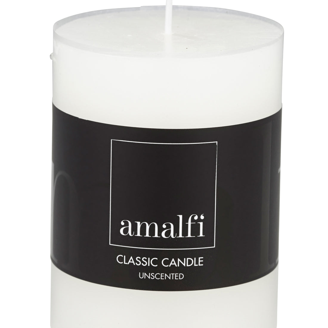 Amalfi Classic Unscented Pillar Candle White 7.5x7.5x10cm