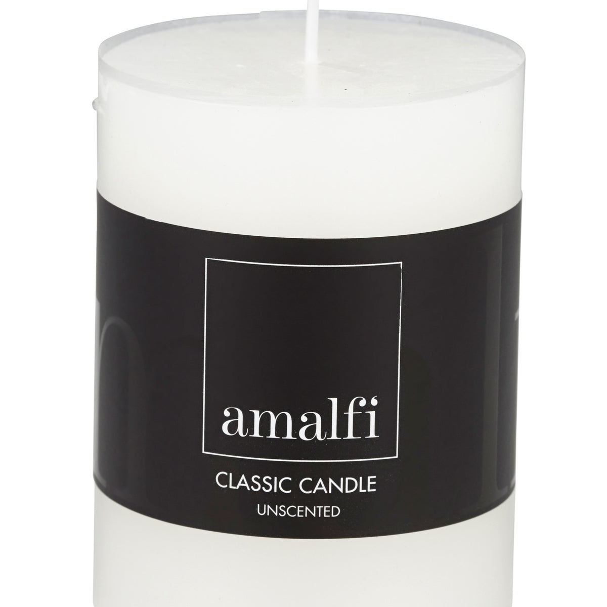 Amalfi Classic Unscented Pillar Candle White 7.5x7.5x10cm