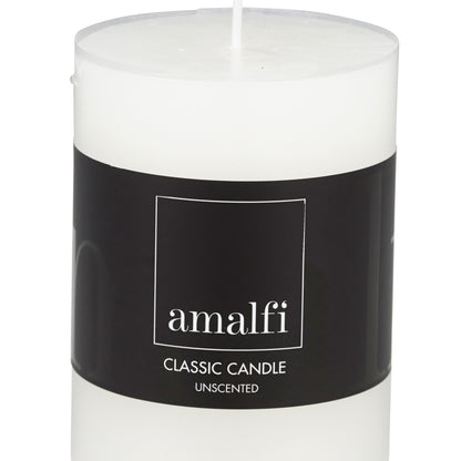 Amalfi Classic Unscented Pillar Candle White 7.5x7.5x10cm