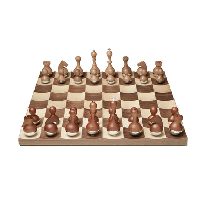 Umbra Wobble Chess Set Maple &amp; Walnut