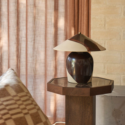Amalfi Lyra Table Lamp Brown &amp; Natural