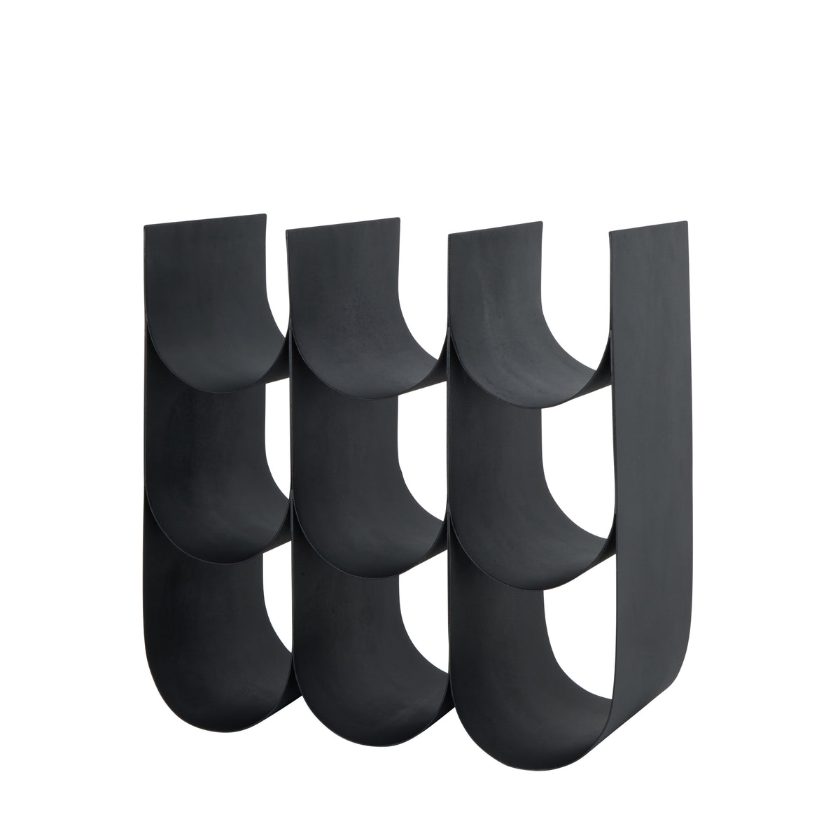 Davis &amp; Waddell Scalloped 9 Bottle Wine Rack Black