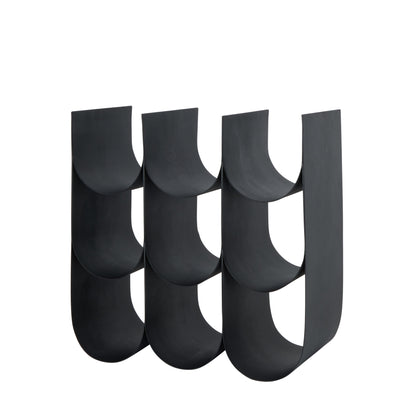 Davis &amp; Waddell Scalloped 9 Bottle Wine Rack Black