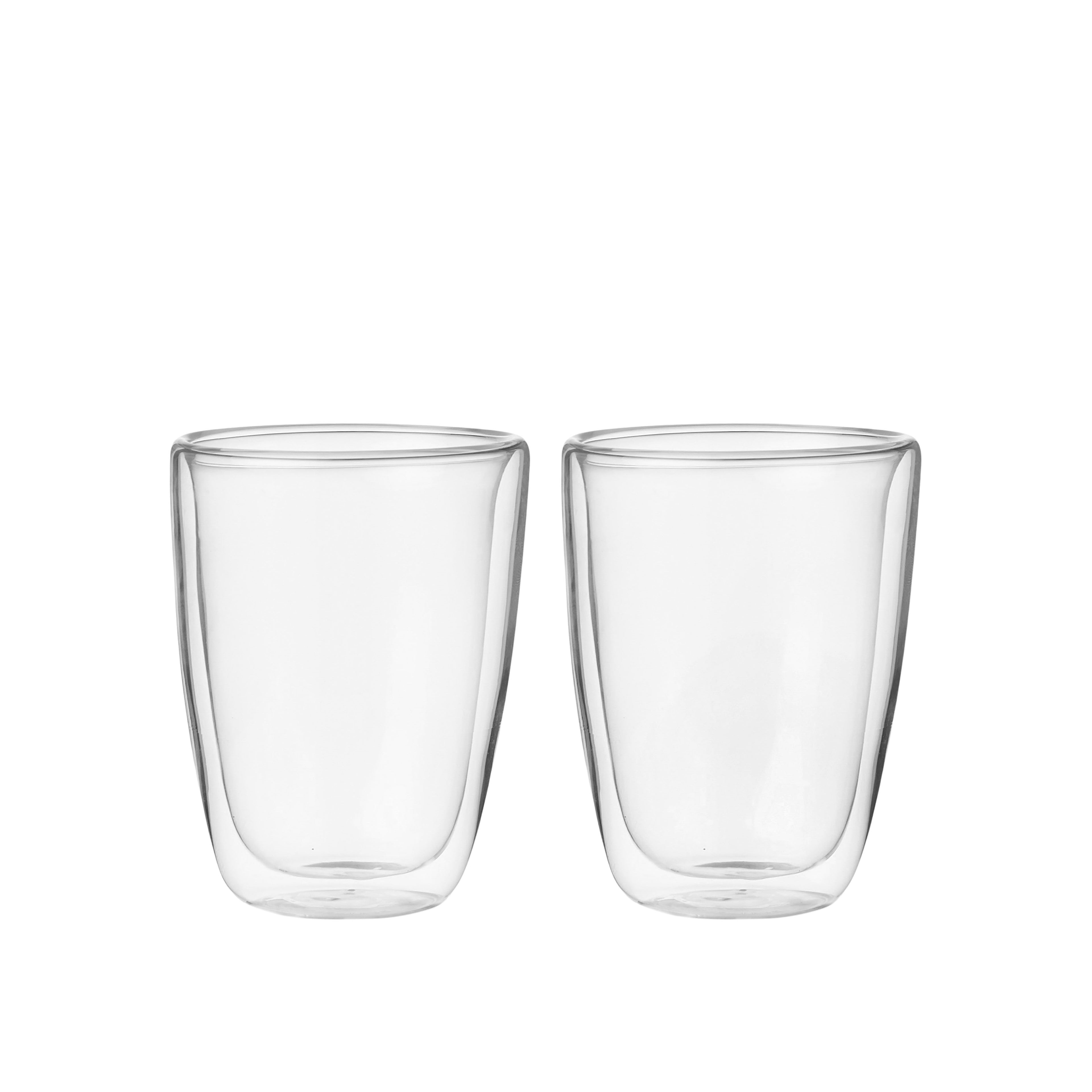 Leaf &amp; Bean Double Wall Glass 2pcs Set Clear