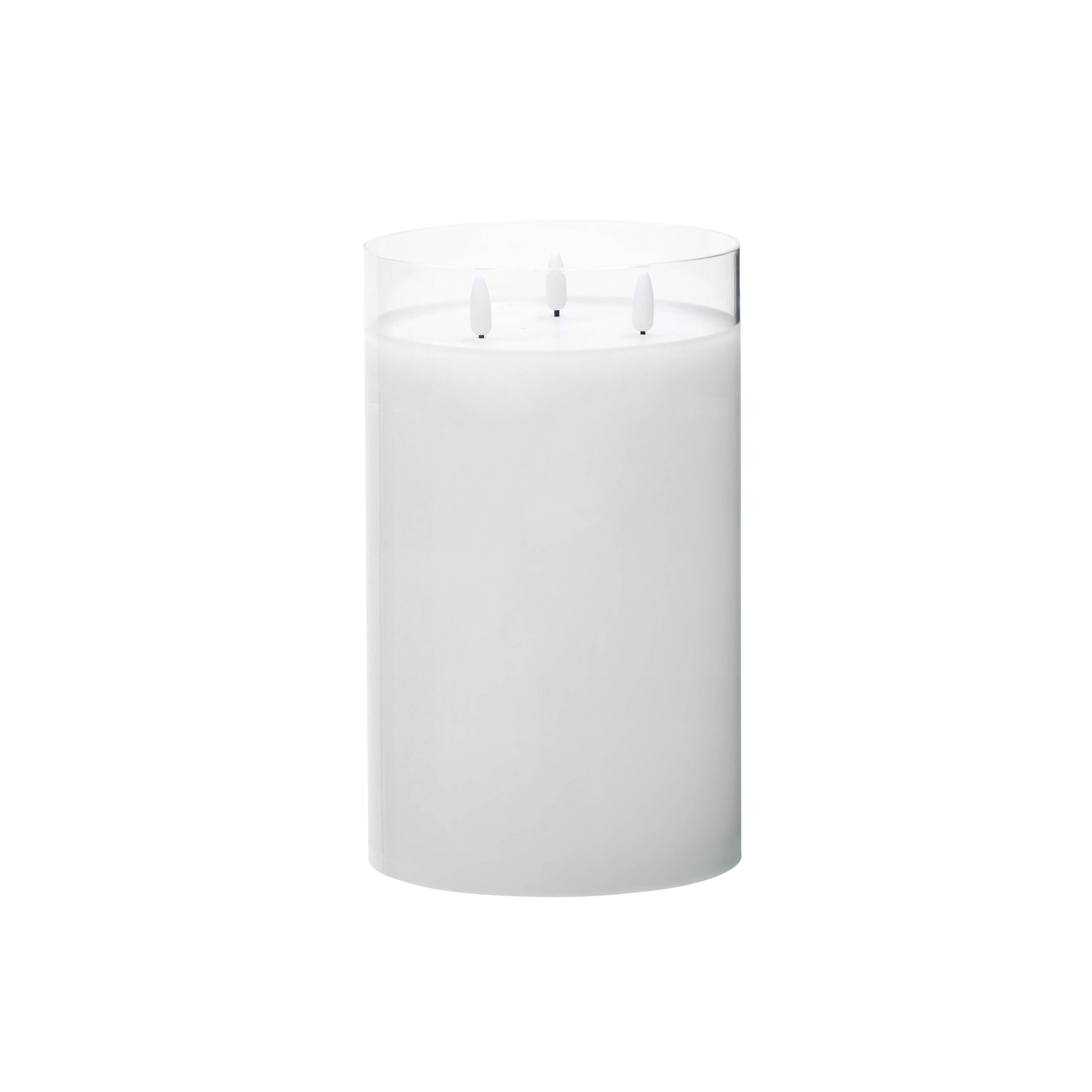 Glass Triflame LED Candle | 25cm