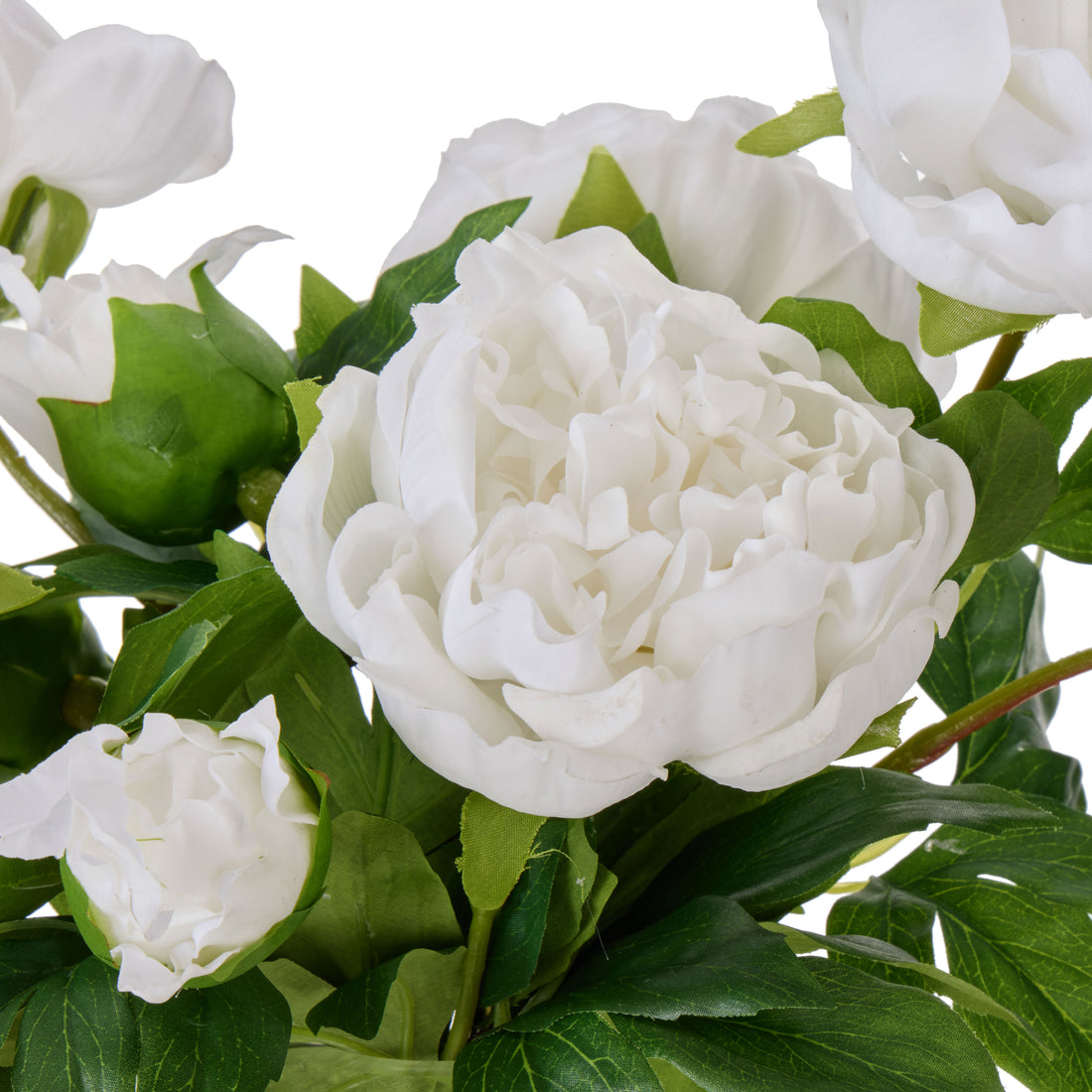 Faux Peony - Sphere Vase| White -  35cm