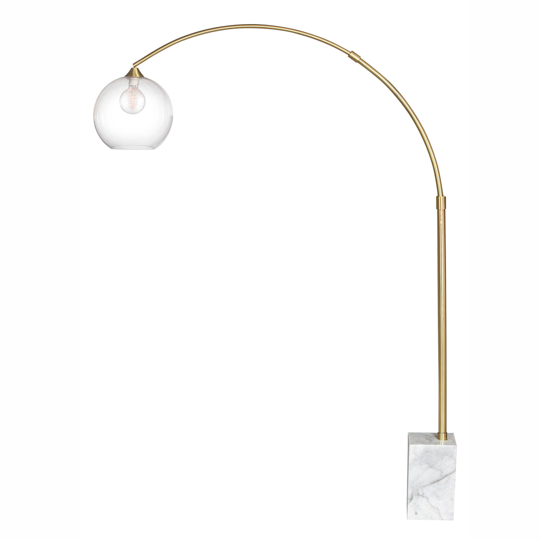 Grand Designs Cailen Floor Lamp Brass &amp; White
