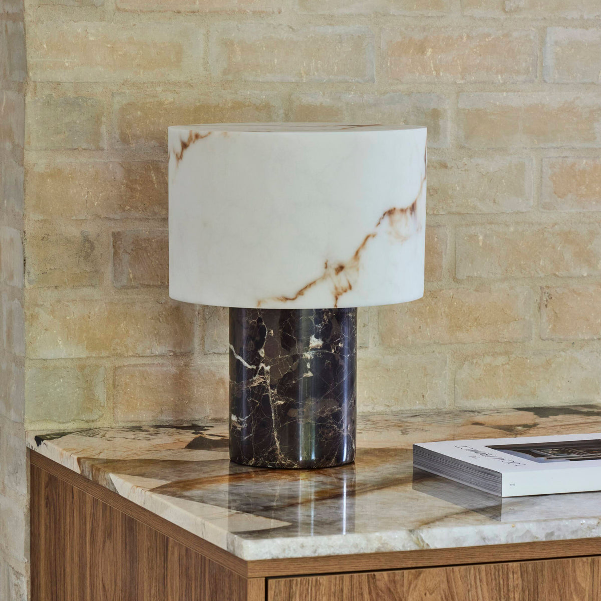 Amalfi Kian Table Lamp Brown &amp; White