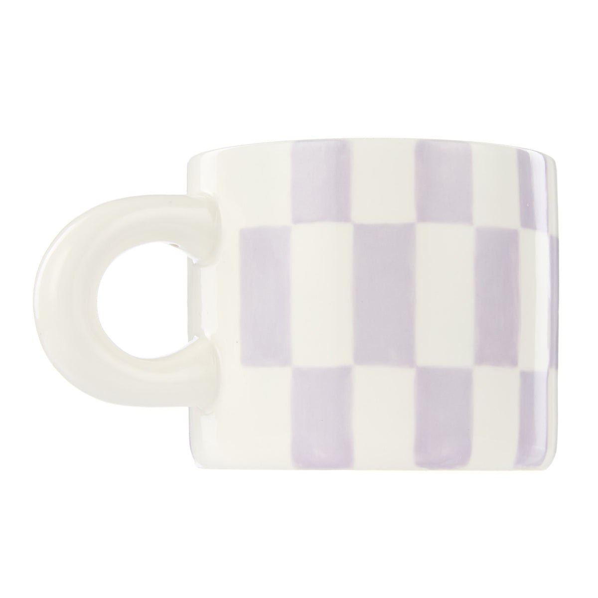 Emporium Check Mug &amp; Plate Set Lilac &amp; Navy