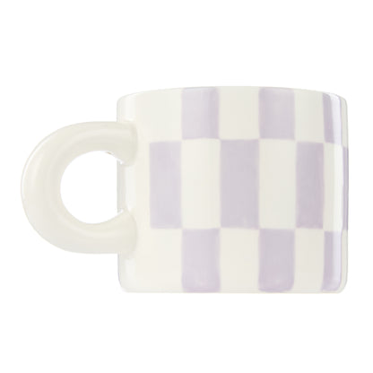 Emporium Check Mug &amp; Plate Set Lilac &amp; Navy
