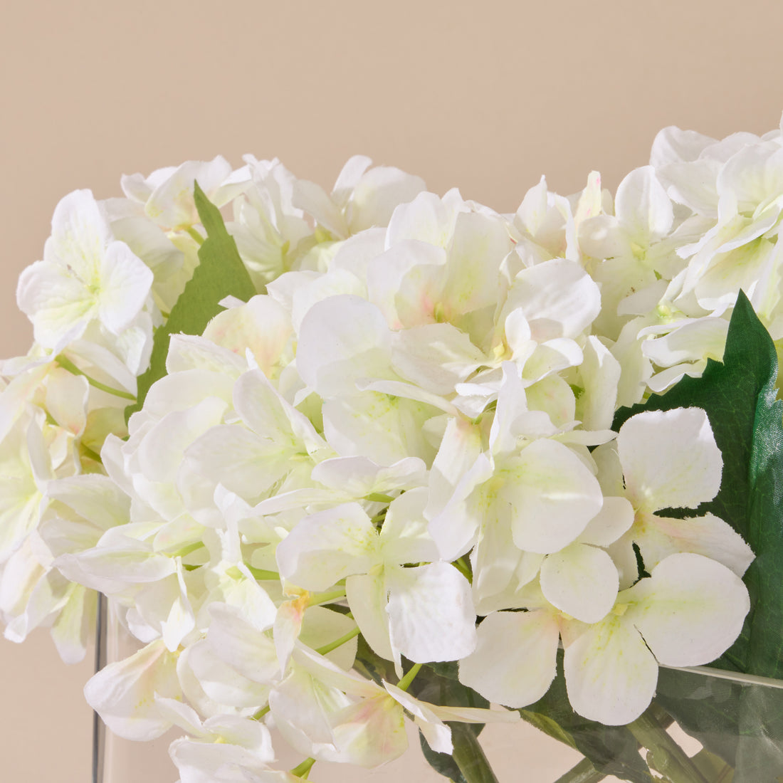 Faux Hydrangea - Esme Trough Vase | White - 25cm