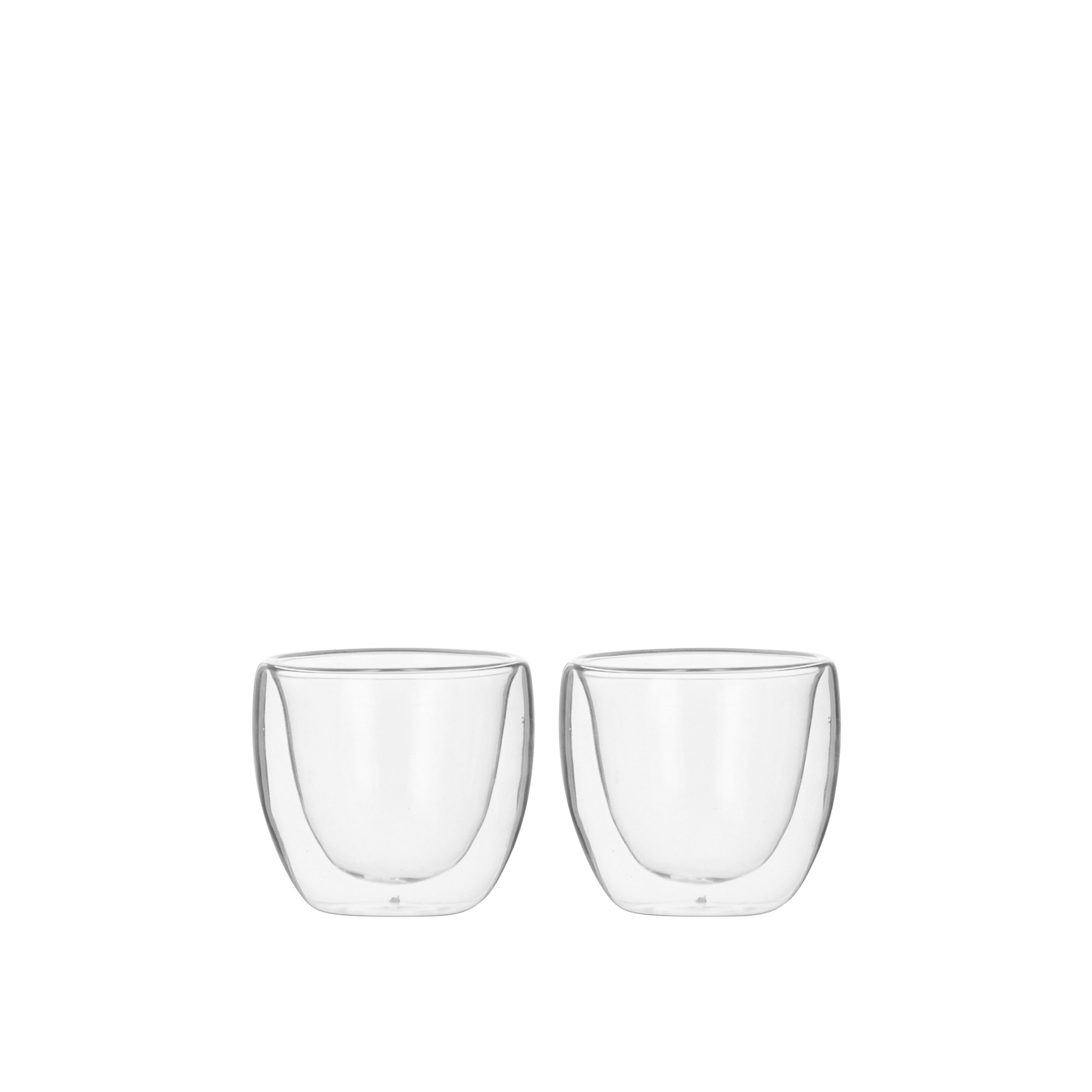 Leaf &amp; Bean Double Wall Glass 2pcs Set Clear