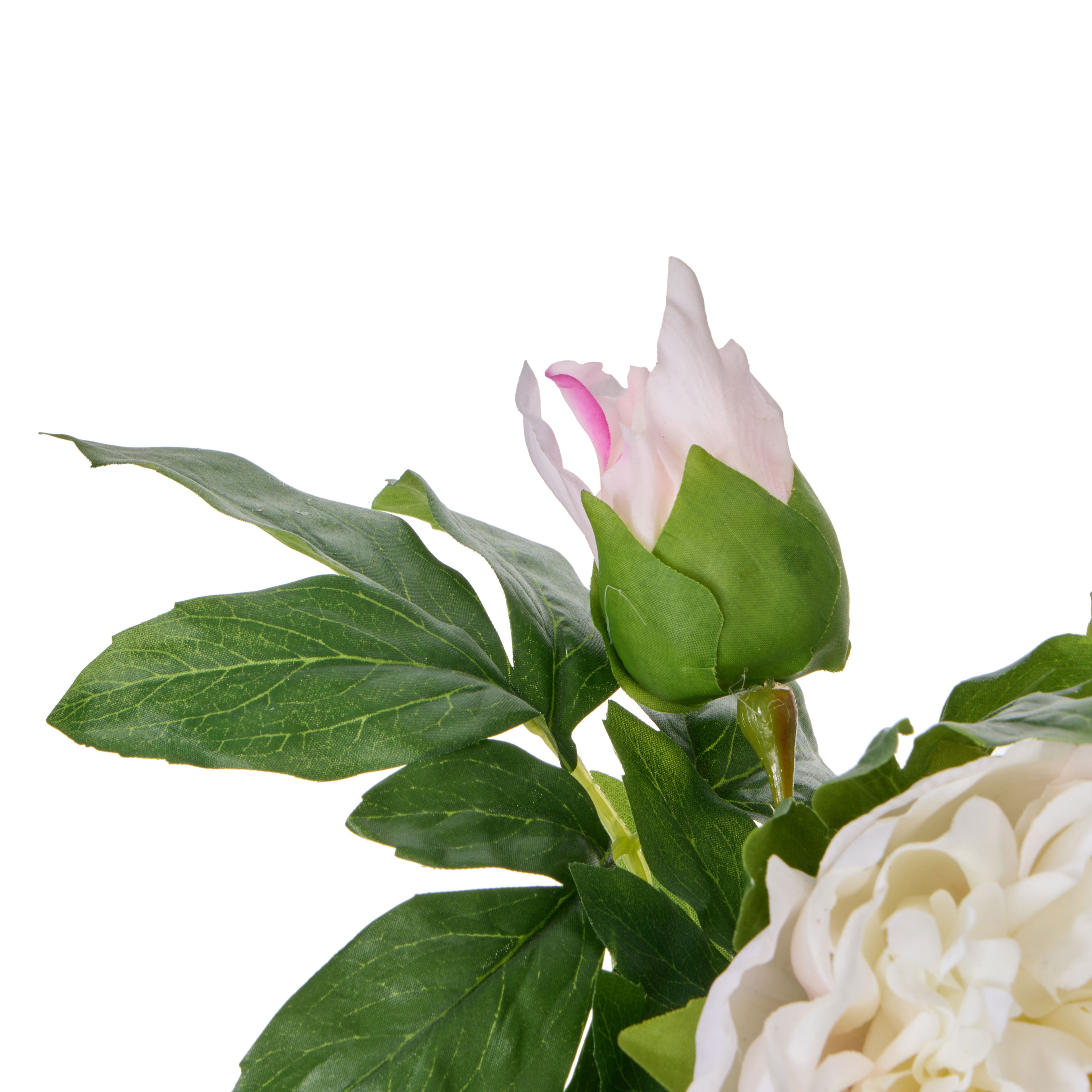 Faux Peony - Sphere Vase | White -  25cm