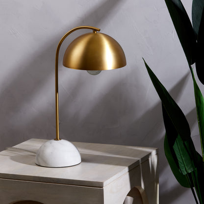 Amalfi Atticus Table Lamp Brass &amp; White