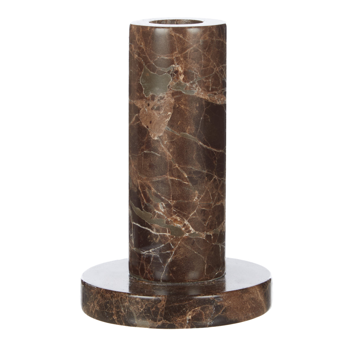 Academy Albert Marble Candle Holder Brown