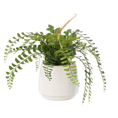 Faux Jewel Fern - Gianna Pot | White - 24cm