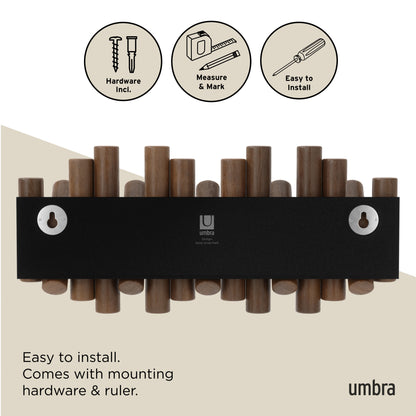 Umbra Picket Rail Hook Aged Walnut