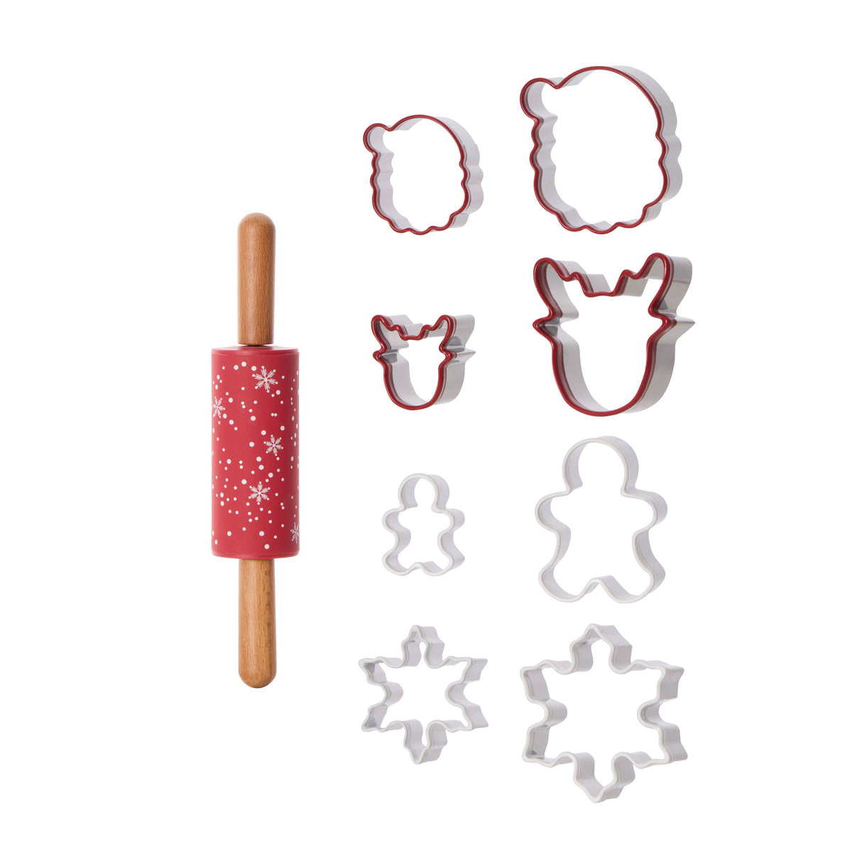 Davis &amp; Waddell Cookie Cutter 8pcs Set with Rolling Pin Multi-Coloured