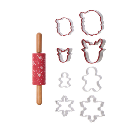 Davis &amp; Waddell Cookie Cutter 8pcs Set with Rolling Pin Multi-Coloured