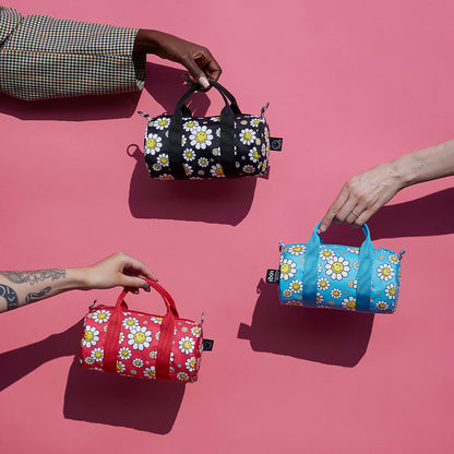 LOQI Smiley Flowers Small Weekender Raspberry