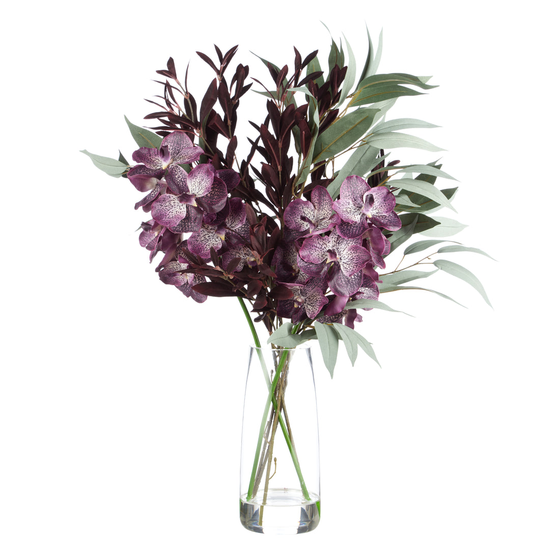 Faux Vanda Orchid Astilbe Spray Arrangement - Alana Vase