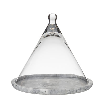 Davis &amp; Waddell Nuvolo Marble Conical Dome Grey &amp; Clear