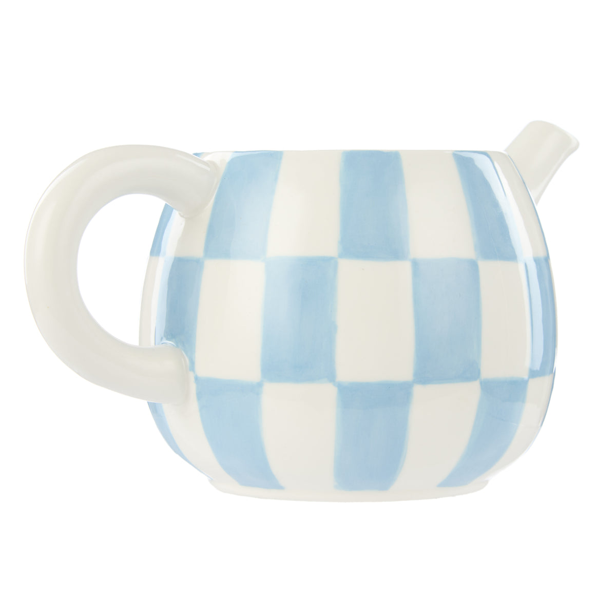 Emporium Check Teapot 700ml Blue &amp; Orange