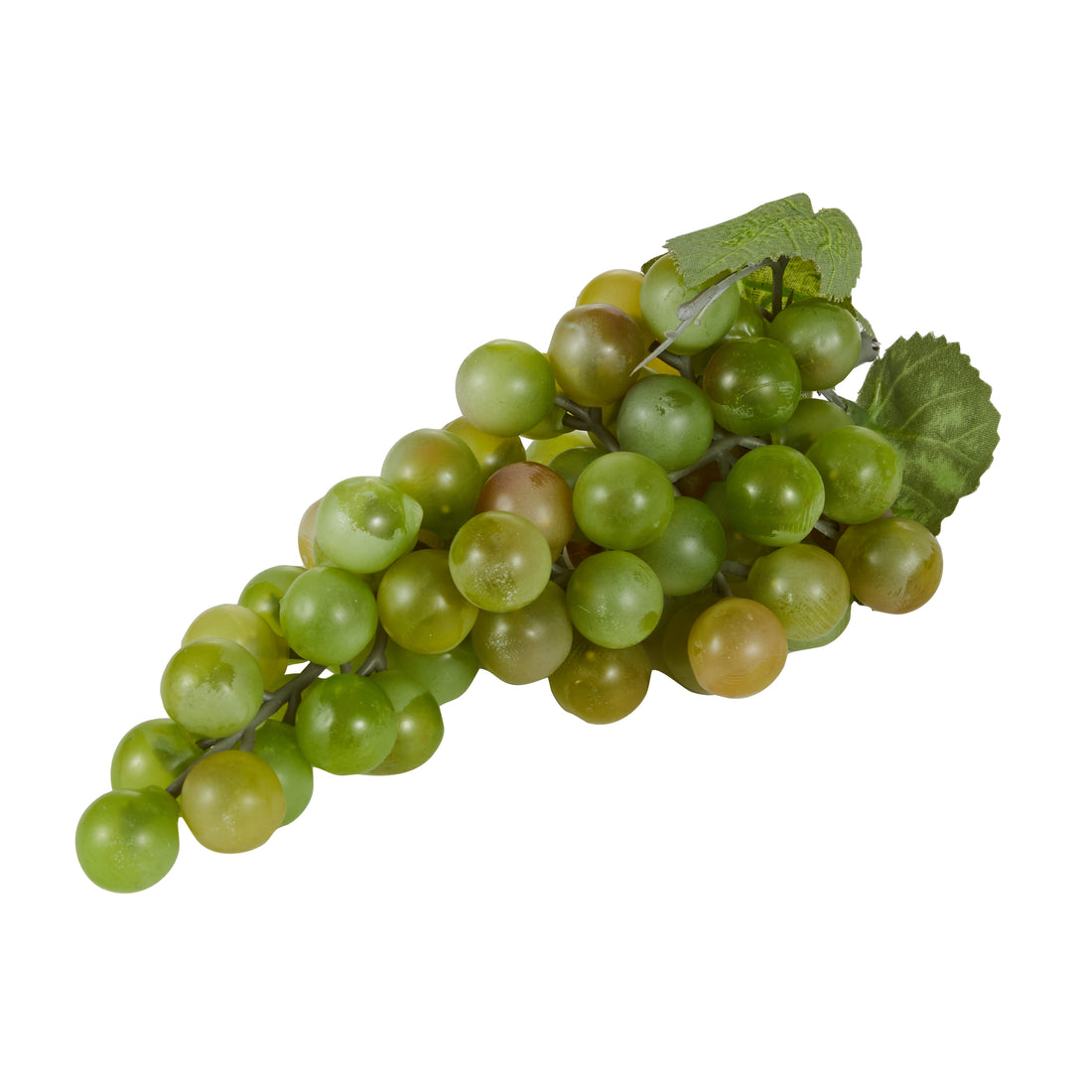 Faux Green Grapes With Leaves | 19cm
