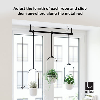 Umbra Triflora Hanging Planter White &amp; Black