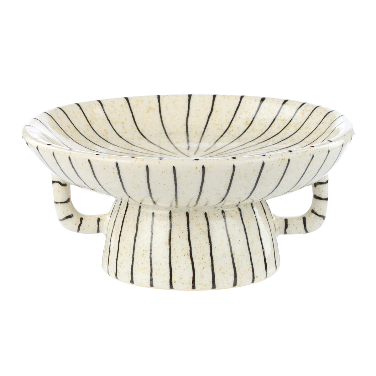 Academy Sabi Stripe Decor Dish Small White &amp; Black