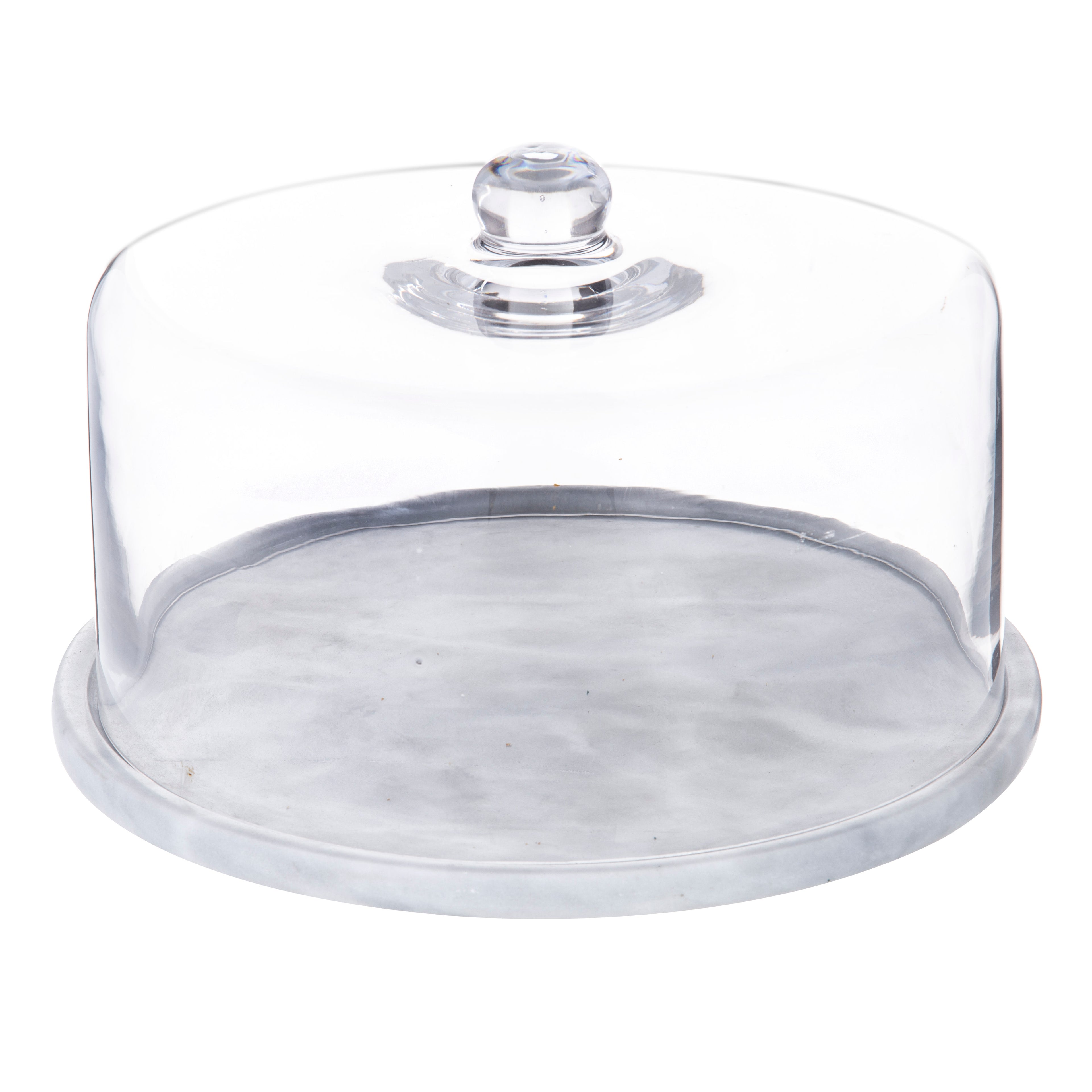 Davis &amp; Waddell Nuvolo Marble Round Dome Grey &amp; Clear